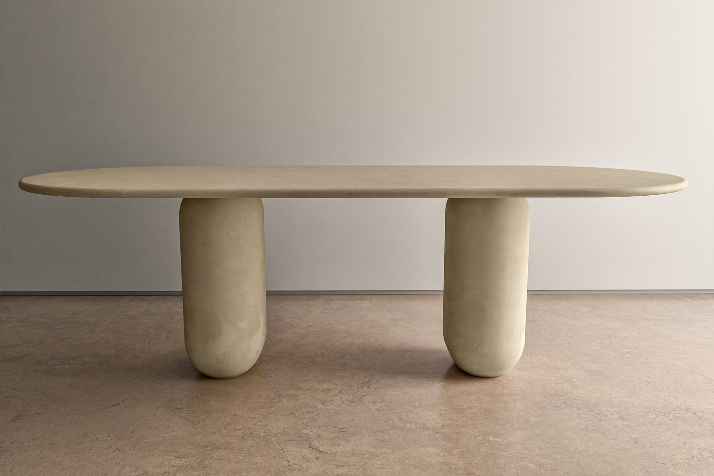 Concrete Oval Pebble Dining Table