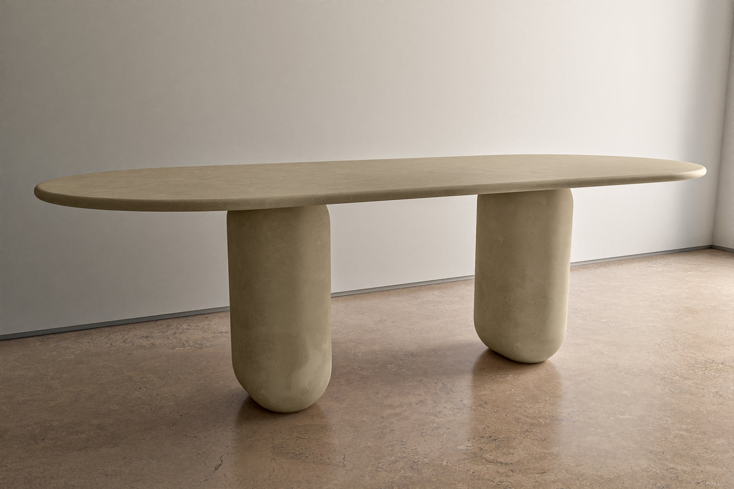 Concrete Oval Pebble Dining Table