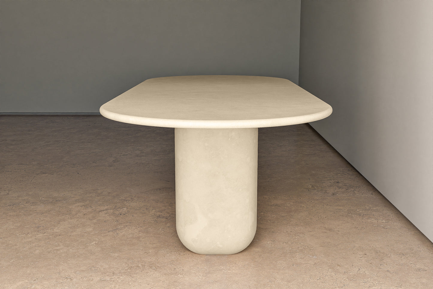 Concrete Oval Pebble Dining Table