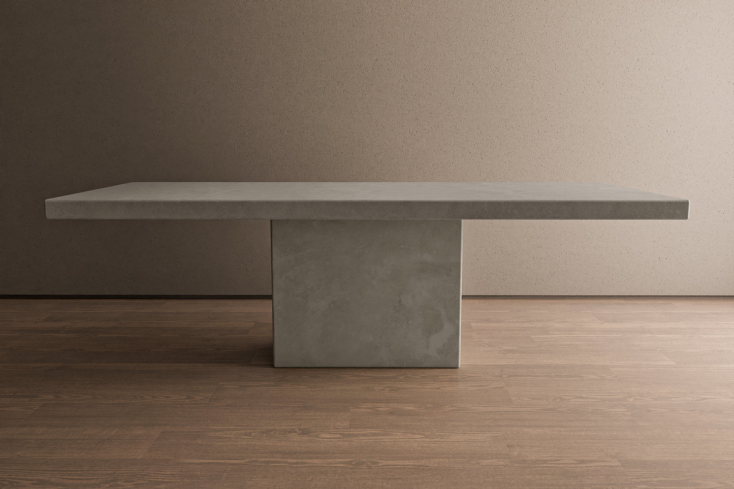 Rectangular Concrete Table with Central Pedestal