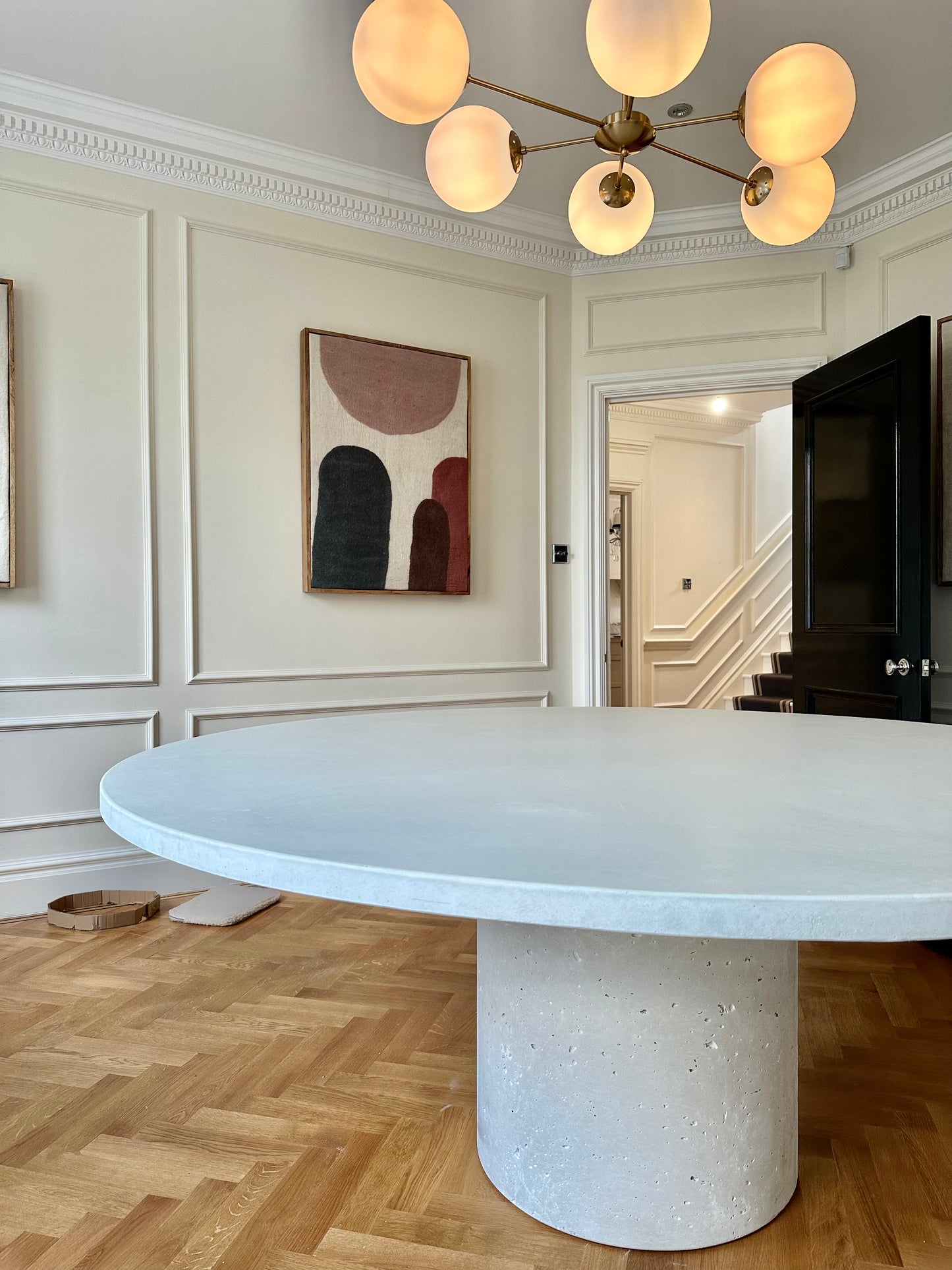 Circular Concrete Table with Central Pedestal
