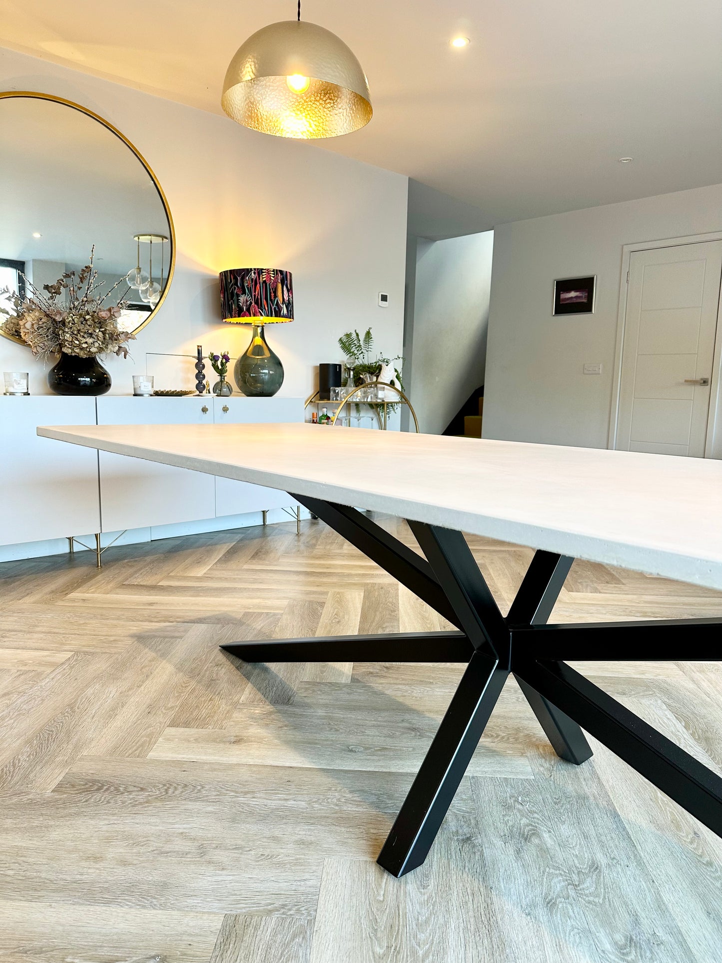 Rectangle Concrete Table with Spider Base
