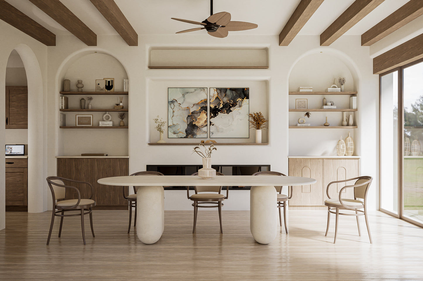 Concrete Oval Pebble Dining Table