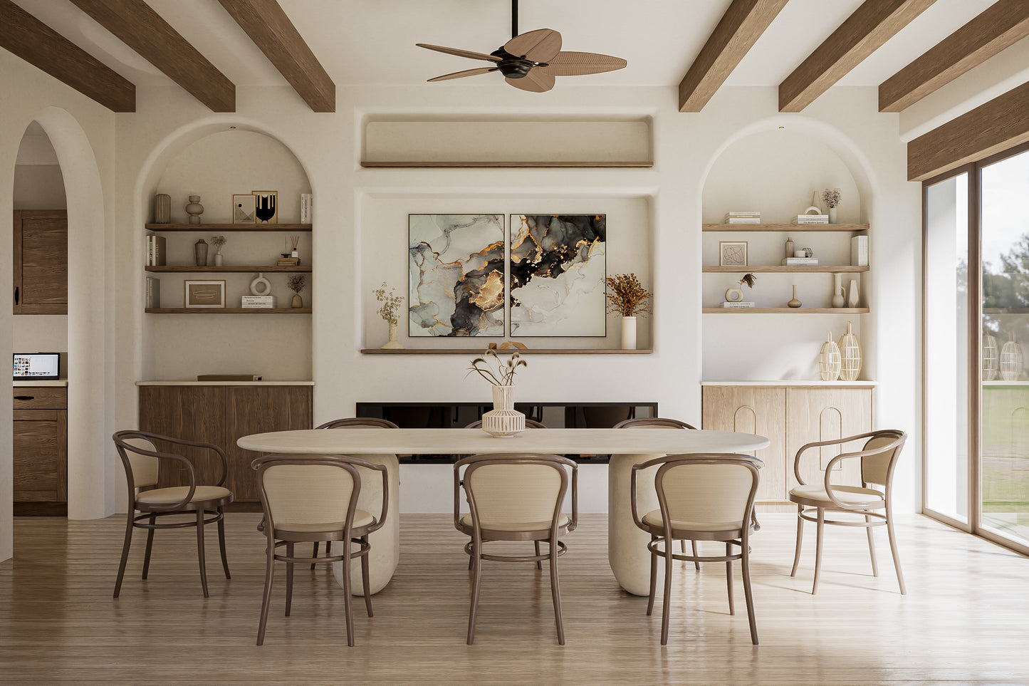 Concrete Oval Pebble Dining Table