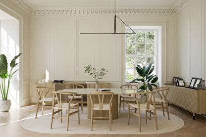 Natural Stone Oval Table with Central Oak Pedestal
