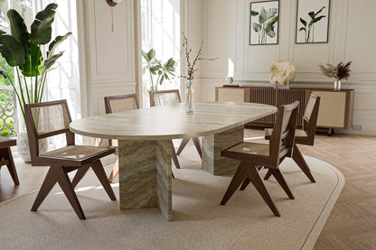 Natural Stone Table with 'V' Base