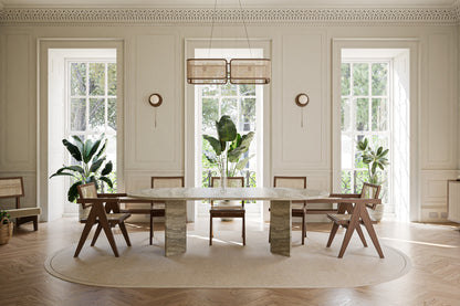 Natural Stone Table with 'V' Base