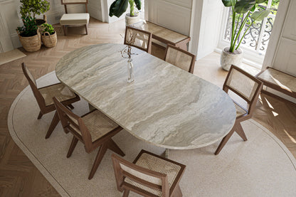 Natural Stone Table with 'V' Base
