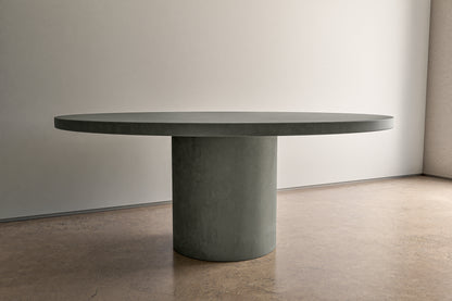 Circular Concrete Table with Central Pedestal