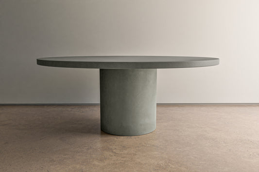 Circular Concrete Table with Central Pedestal