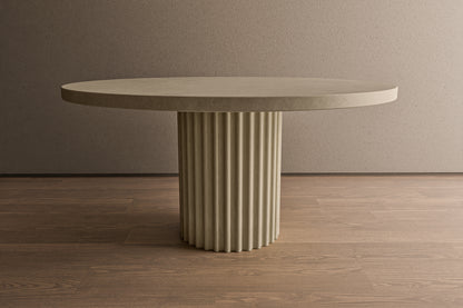 Circular Conrete  Table with Corrugated Pedestal