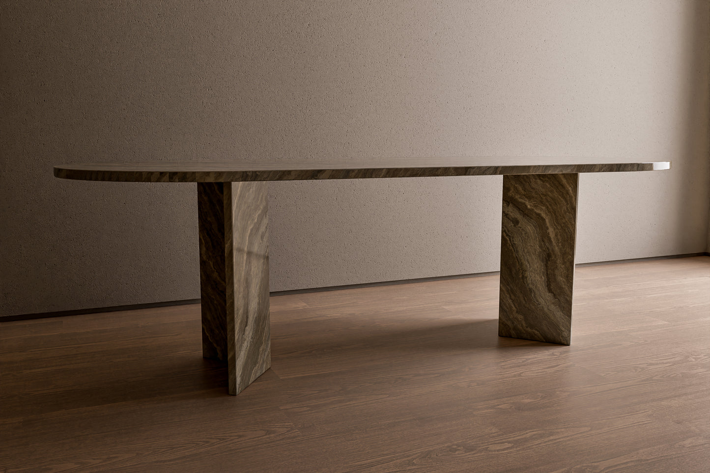 Natural Stone Table with 'V' Base