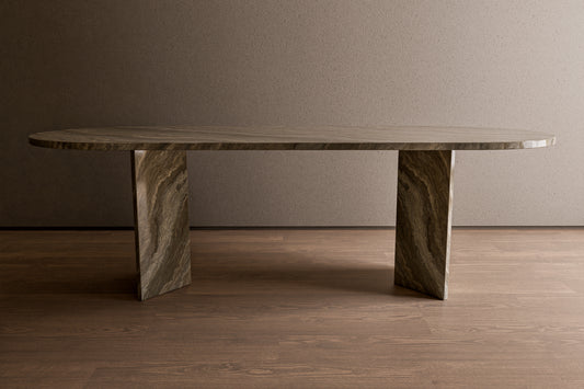 Natural Stone Table with 'V' Base
