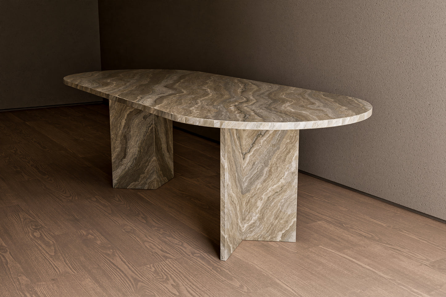 Natural Stone Table with 'V' Base
