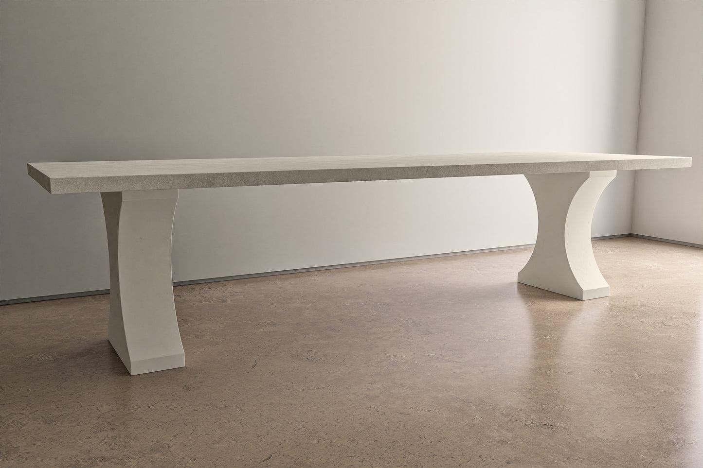 Rectangle Concrete Table with Bone Base