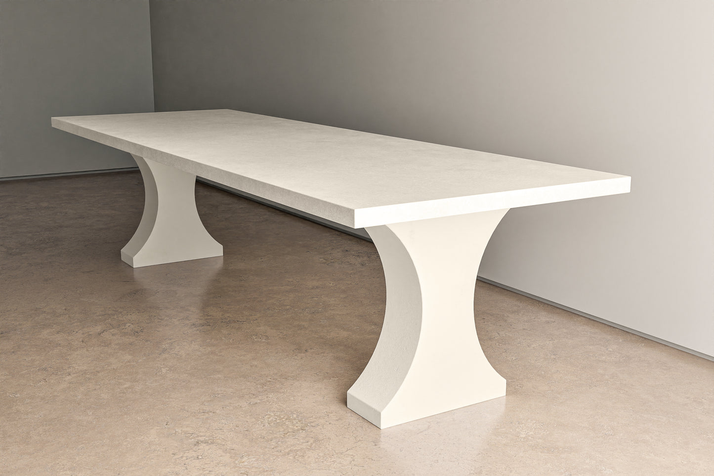 Rectangle Concrete Table with Bone Base