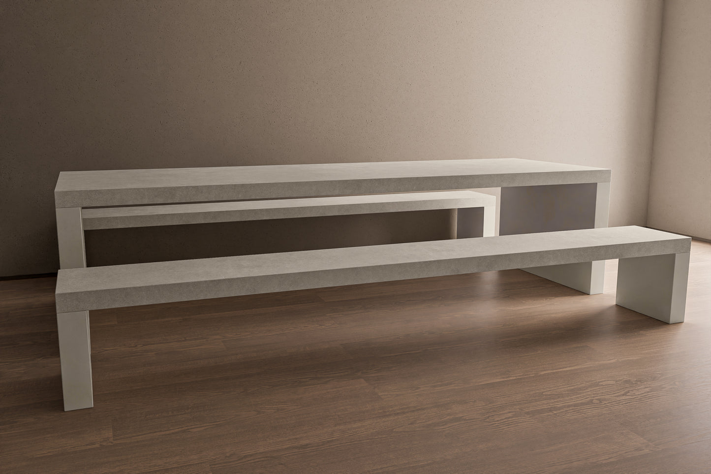 Waterfall Concrete Table Bench Set