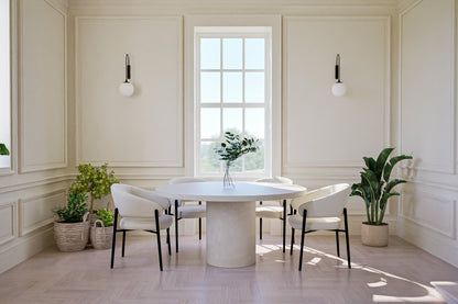 Circular Concrete Table with Central Pedestal