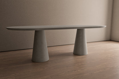 Oval Concrete Table with Cone Base