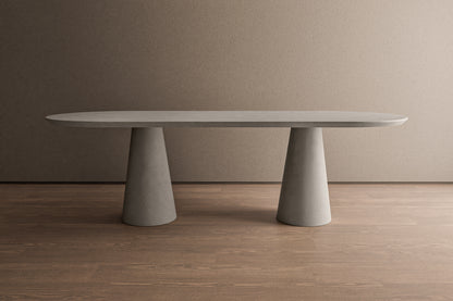 Oval Concrete Table with Cone Base