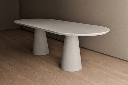 Oval Concrete Table with Cone Base