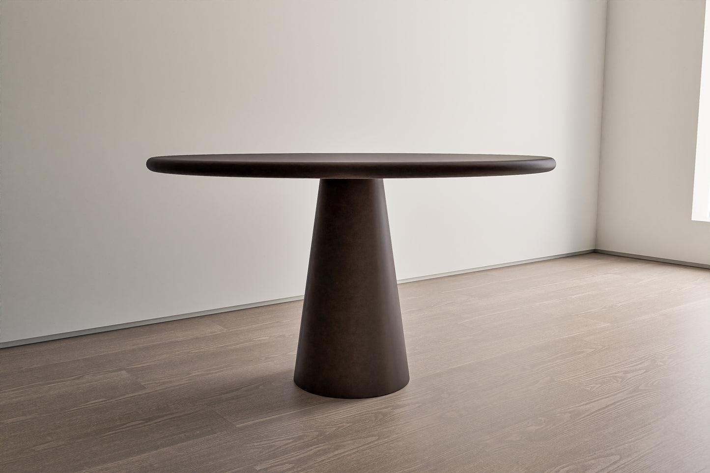 Circular Concrete Table with Cone Base