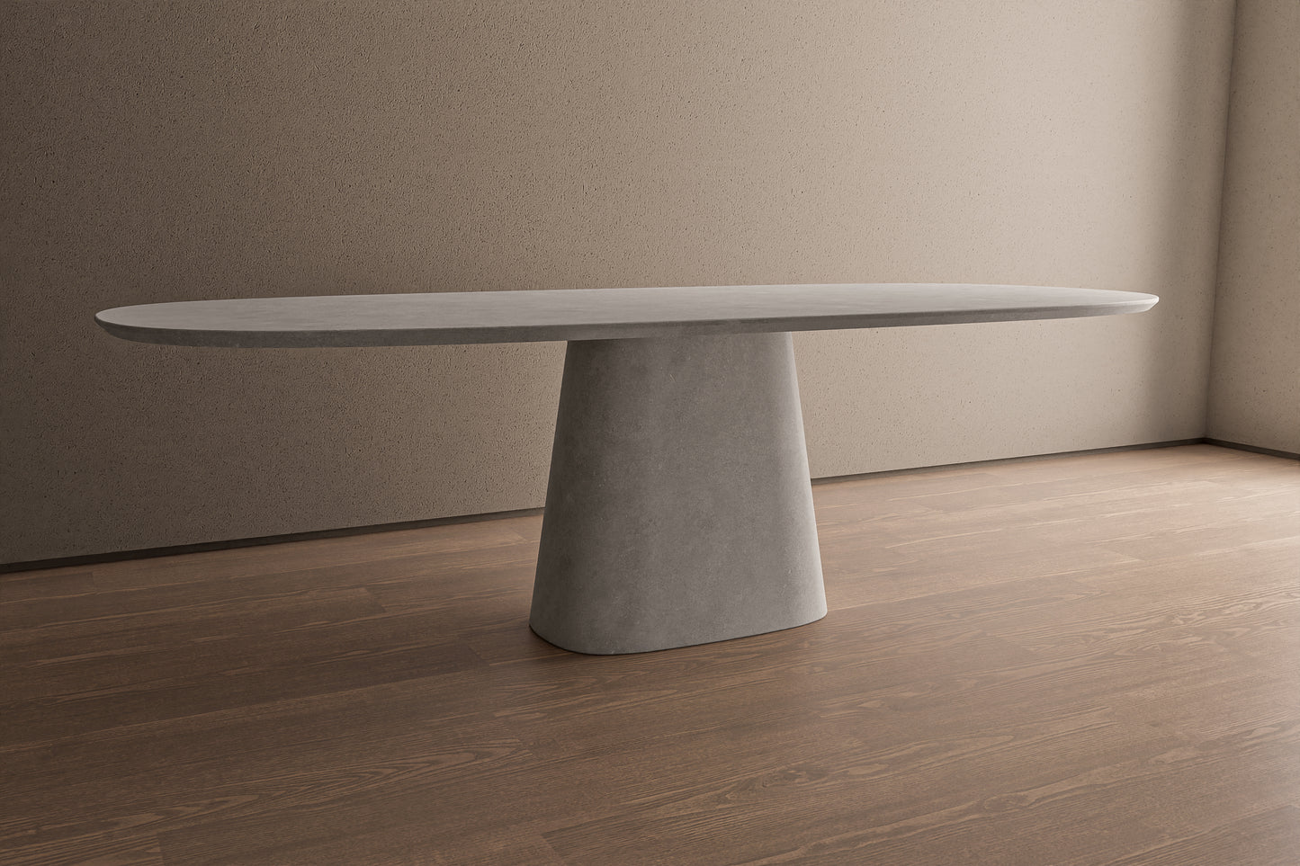 Smooth Curved Oval Concrete Table