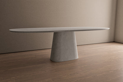 Smooth Curved Oval Concrete Table