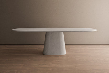 Smooth Curved Oval Concrete Table