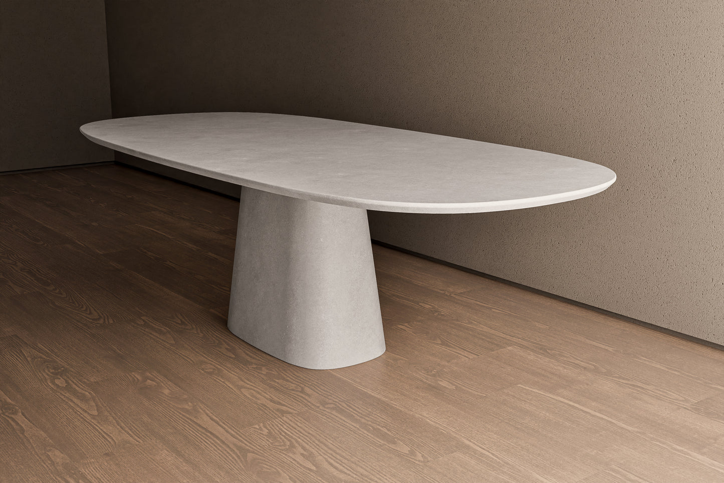 Smooth Curved Oval Concrete Table