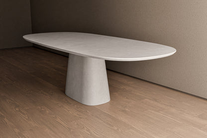 Smooth Curved Oval Concrete Table