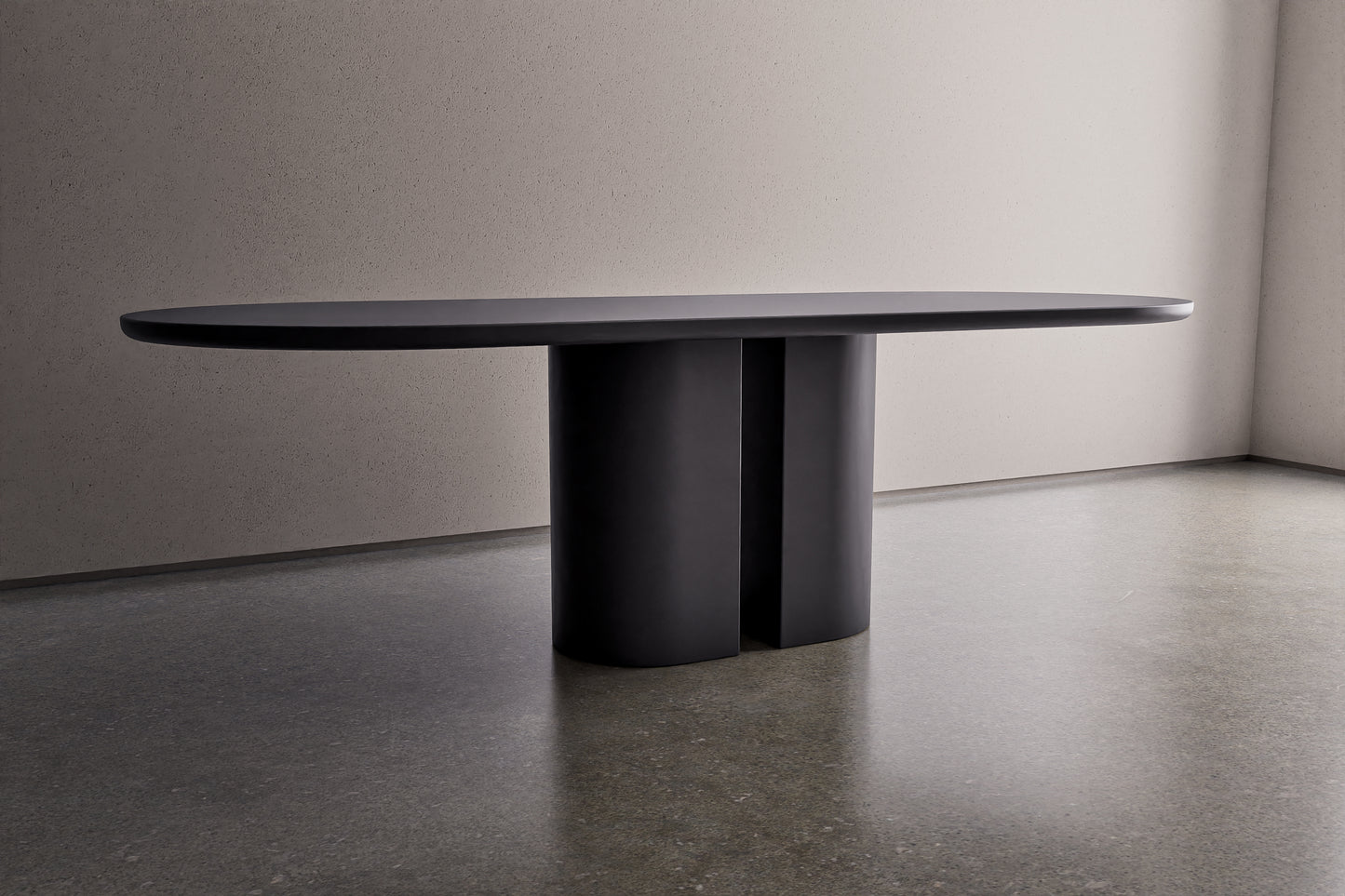 Oval Concrete Table with Split Oval Base