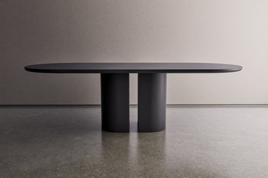 Oval Concrete Table with Split Oval Base