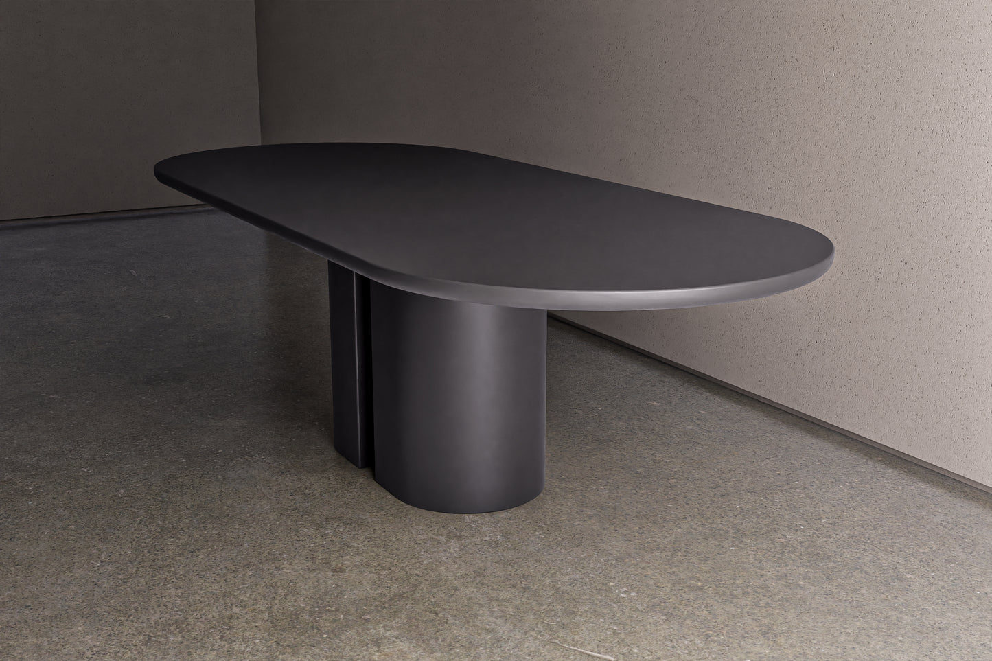 Oval Concrete Table with Split Oval Base