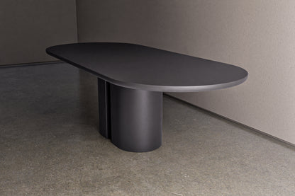 Oval Concrete Table with Split Oval Base