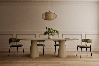 Oval Concrete Table with Cone Base