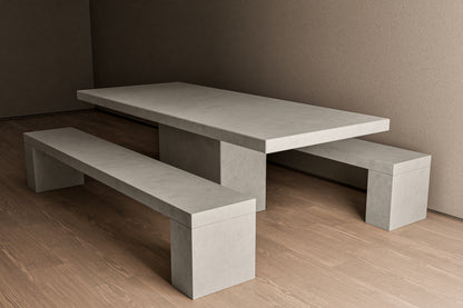 Plinth Set - Rectangular Concrete Table and Benches