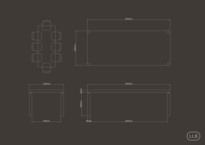 Rectangle Floating Concrete Table