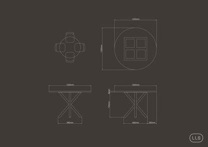 Circular Concrete Table with Spider Base