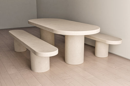 Portico Set - Oval Concrete Table Set