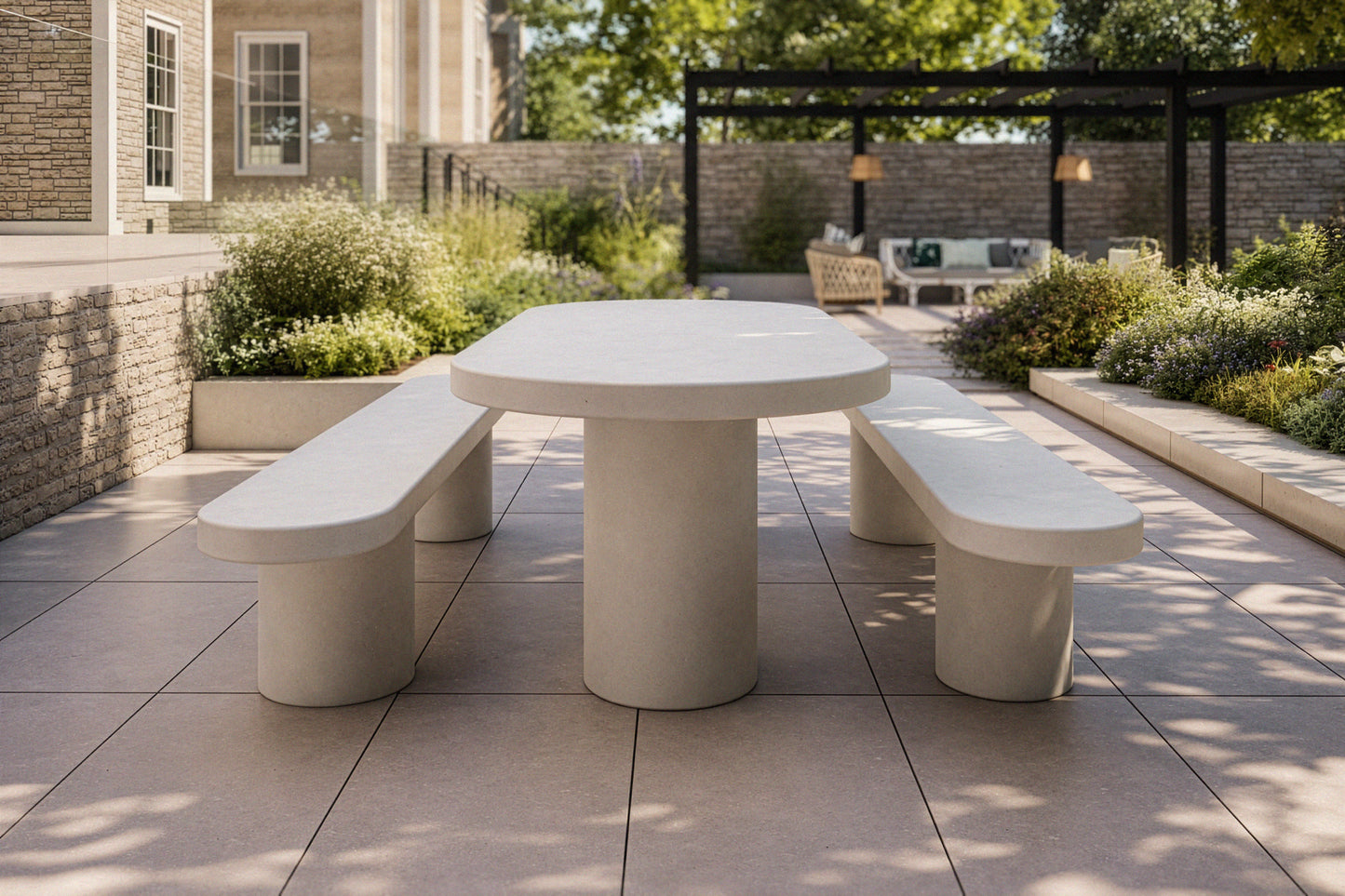 Portico Set - Oval Concrete Table Set