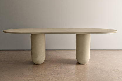 Concrete Oval Pebble Dining Table