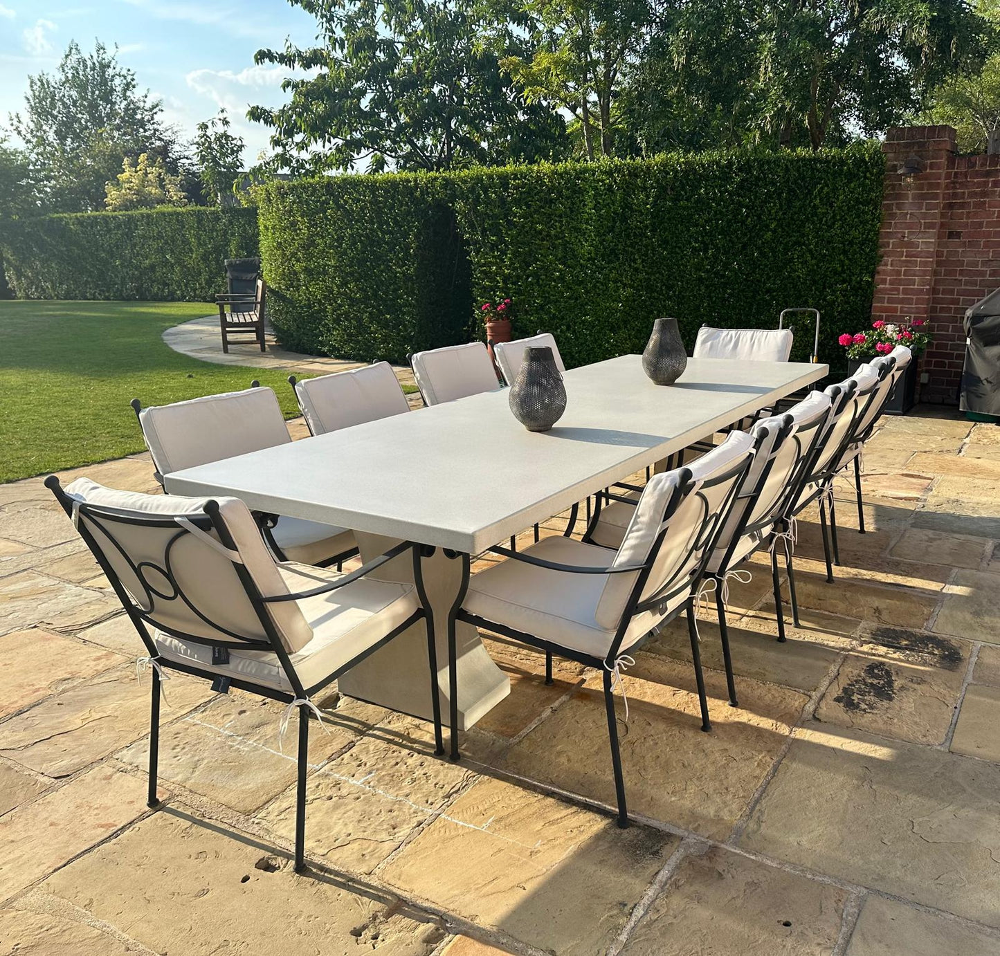 Rectangle Concrete Table with Bone Base