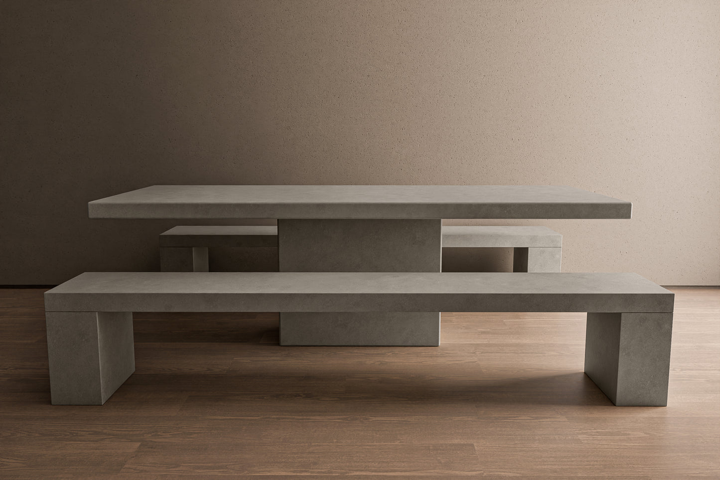 Plinth Set - Rectangular Concrete Table and Benches