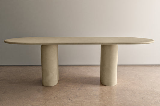 Concrete Oval Pebble Dining Table