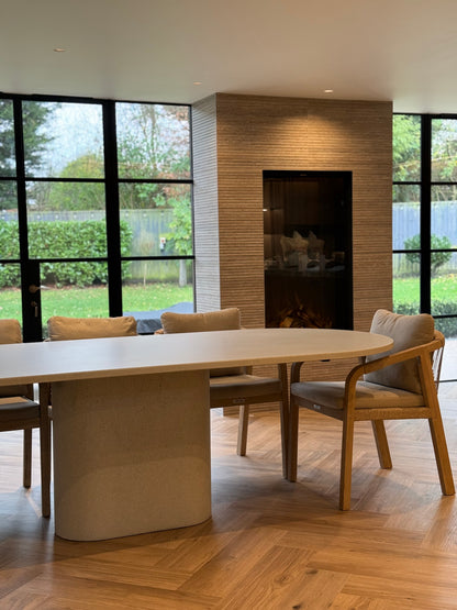 Concrete Oval Table Central Pedestal