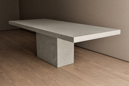 Rectangular Concrete Table with Central Pedestal