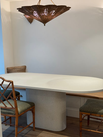 Concrete Oval Table Central Pedestal