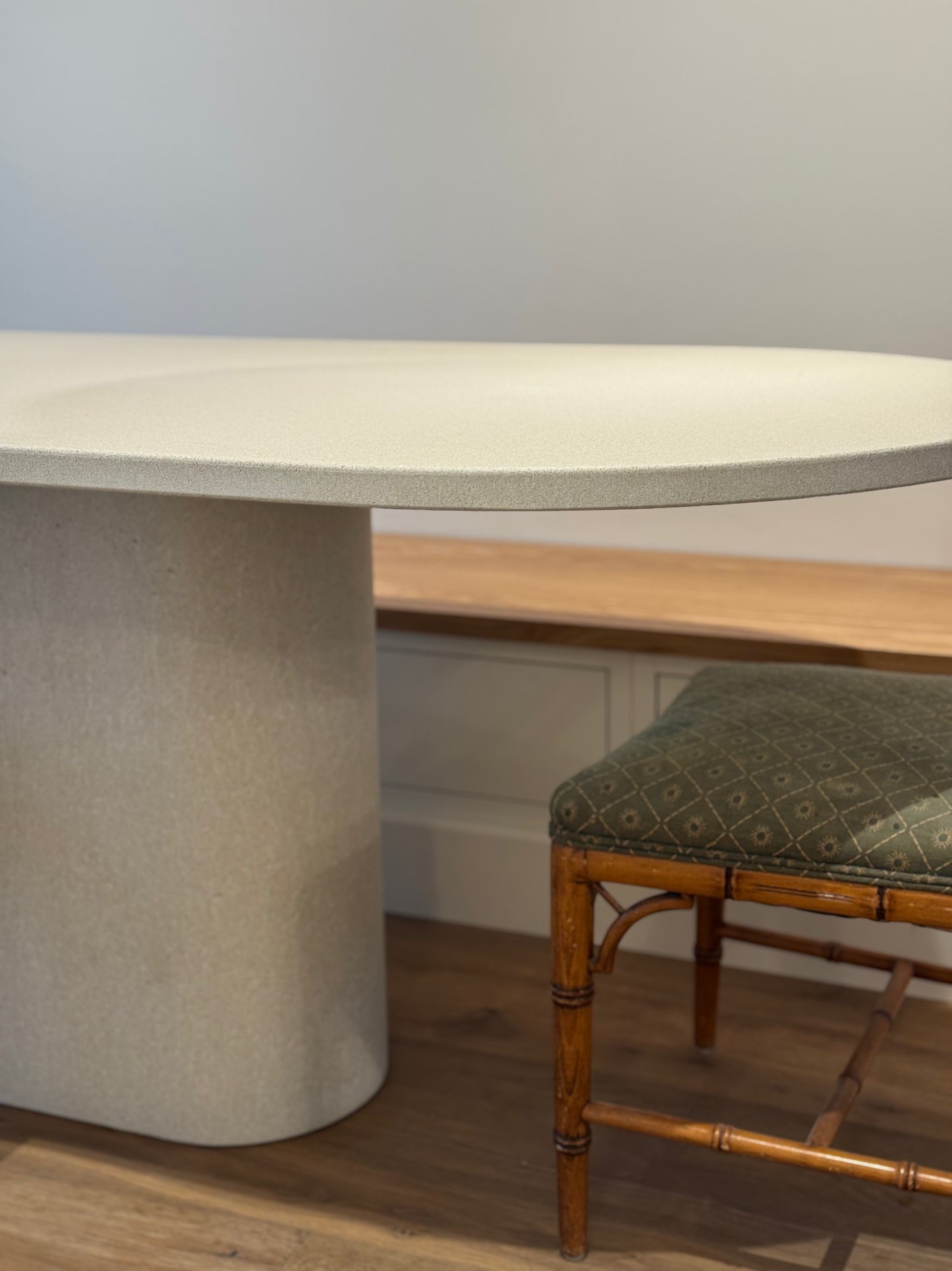 Concrete Oval Table Central Pedestal