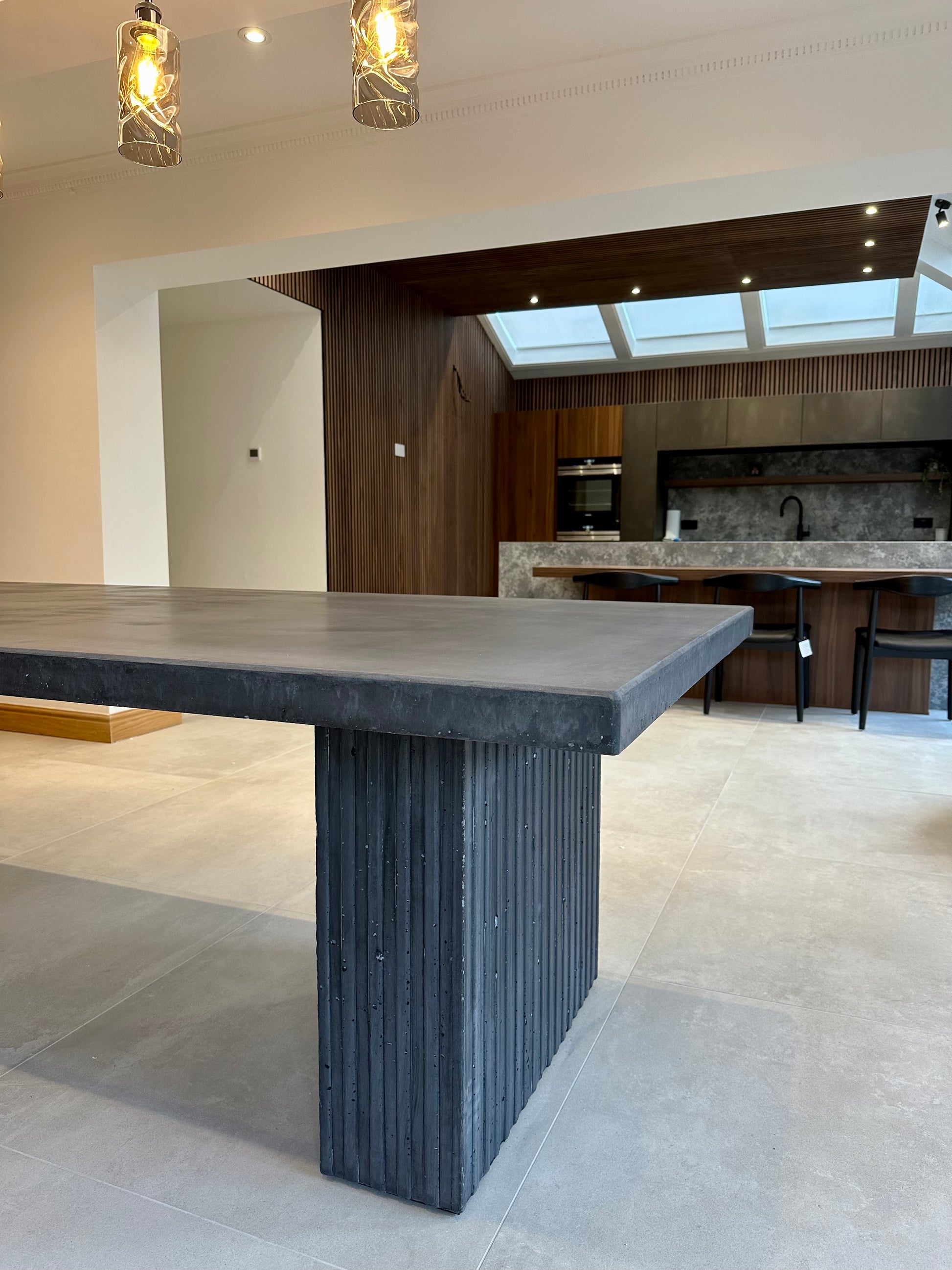 Fluted Rectangular Tables Fluted Rectangular Concrete Table – Little London Studio